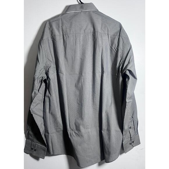 Alfani Men’s XL Dress Shirt Regular Fit Gray Stripe Performance Stretch NWT - Picture 3 of 7